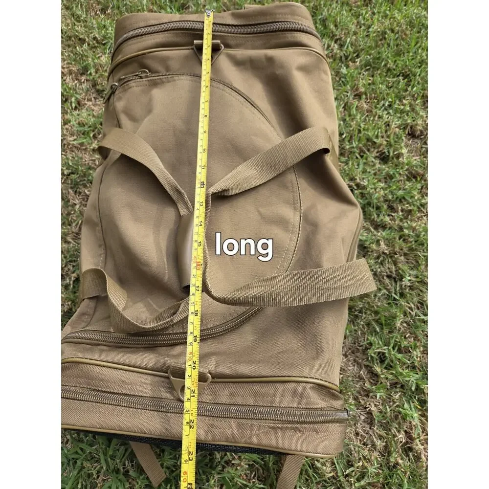 Flying Circle Tactical Square Duffel Backpack Goliad Brown External Pockets